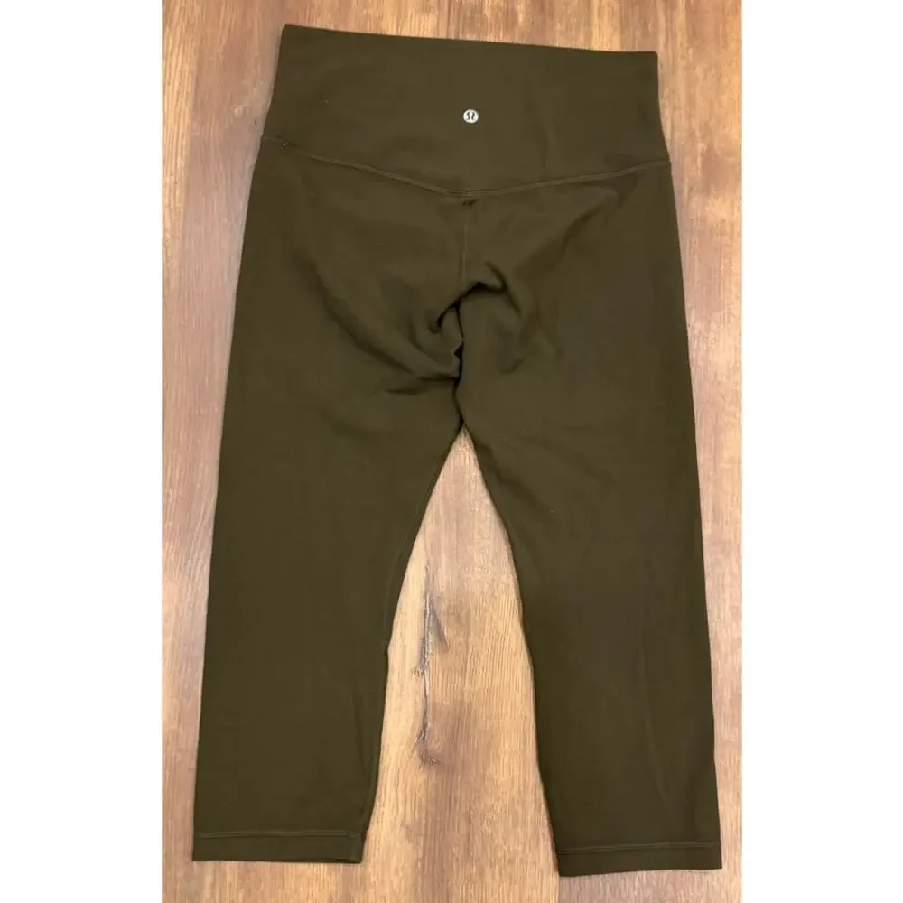 Lululemon Align Crop Leggings 21" Dark Olive Green size 10 - Picture 5 of 8